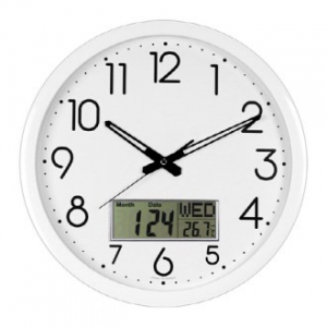 국대 무소음 디지털 카렌다 온도 벽시계 350