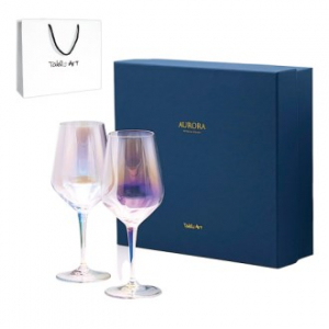오로라 미디엄 와인잔 선물세트 + 케이스(슬라브)+쇼핑백