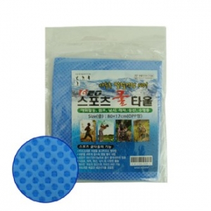 GEO 스포츠 쿨 타올, 습식타올, OPP 포장, 중사이즈, 80*17cm, kc인증