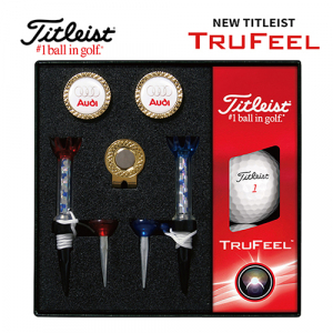 타이틀리스트 트루필 골프볼+볼마커 (골드) + 자석티 (2) 세트