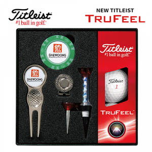 타이틀리스트 트루필 골프볼+칩볼마커+그린보수기 볼마커 (실버) + 자석티 세트