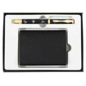금장 수성펜 사피아노 소가죽 명함지갑 선물세트