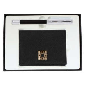 회의용 은장 수성펜 완자문 소가죽 명함지갑