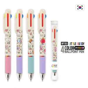 BT21 리틀버디 4색 볼펜 3색 볼펜+형광 젤펜 0.5mm
