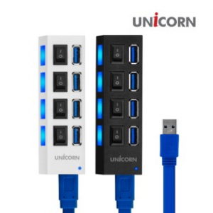 유니콘 XH-Q4 개별 스위치 4포트 USB 3.0 허브