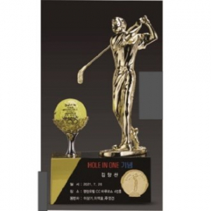 금색금속 크리스탈 골프 트로피