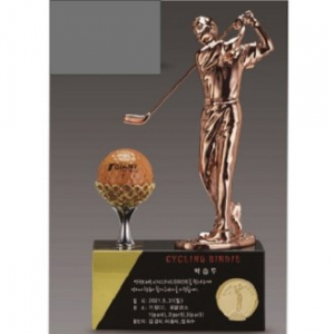 동금속 크리스탈 골프 트로피