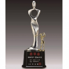 금속크리스탈 실버 휴먼 골프트로피 64