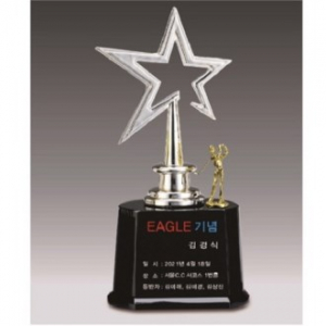 금속크리스탈 실버 별 골프트로피 74