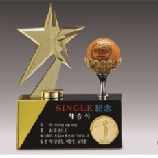 금속크리스탈 골드 별 골프트로피 76