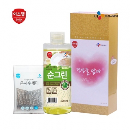 CJ 순그린 (용기) , 수세미 2종 세트 #2