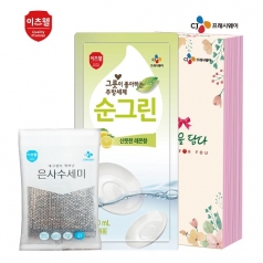 CJ 순그린 주방세제 (리필) + 수세미 2종 세트