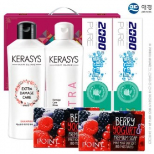 애경 케라시스 샴푸 180 용기 린스 180 용기 포인트 베리 비누 2P 베이킹 소다 치약 90g 2P (6종)