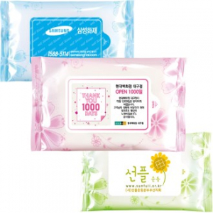 뉴 코스모스 블루 핑크 그린 10매 물티슈 CL10-05