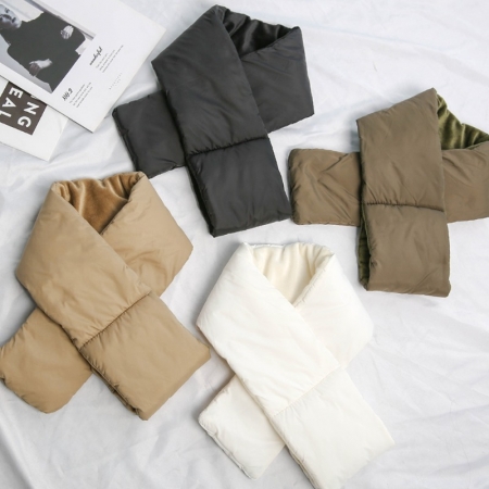 다용도 포켓 경량 양면 패딩 목도리