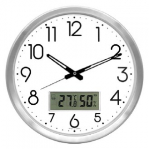 국대 디지털 온습도 무소음 알미늄 벽시계 35