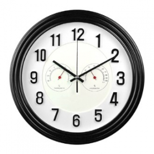 온습도 블랙 입체 숫자 벽시계