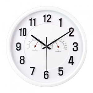 온습도 화이트 입체 숫자 벽시계 290