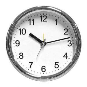 크롬 원형 탁상시계 140