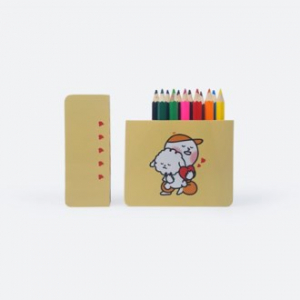 우드 휴대용 색연필, 연필깎이 내장, 50개부터