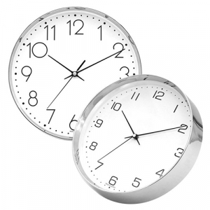 미소 크롬 벽시계 280