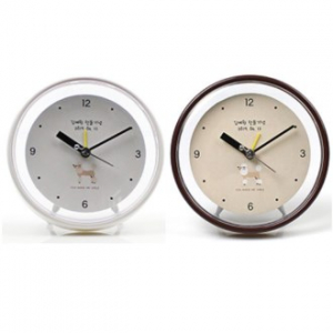 강아지  투명 탁상시계