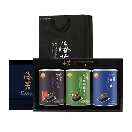 해달음 명품 광천김 3캔 김선물 세트 #2