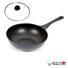 셰프라인 리빙앤쿡 다이아몬드팬 2종 (웍28cm , 뚜껑)