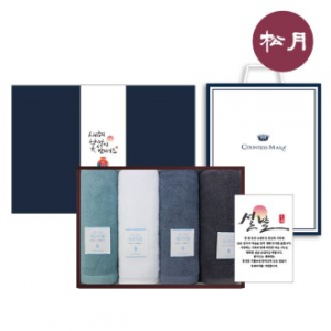 [송월타올] 설날 복 향균 150g 30수 타올 4P 선물세트, 호텔수건