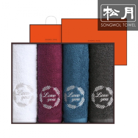 호텔 라운드 러브 타올 170g 4p #2