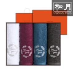 호텔 라운드 러브 타올 170g 4p