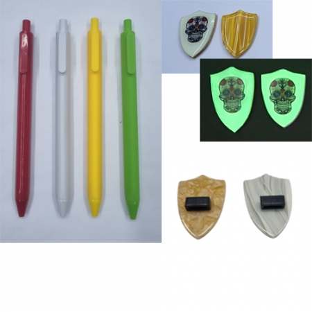 자개야광-엠보싱풀칼라 쉴드캐릭터삼각러버젤볼펜(후크형) #2