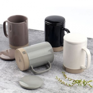 포개다 모노톤 뚜껑 머그세트 (350ml +500ml) 4color