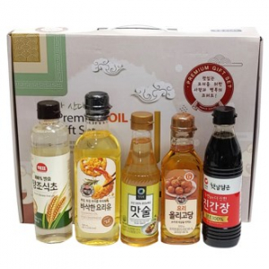 명품 프리미엄 5종 (청정원 카놀라유+청정원 사과식초+청정원 진간장+청정원 맛술+백설요리 올리고당)