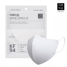 아빠마음 브이핏 KF94 2D 화이트마스크(대형) / 맘편히 보건용 마스크(KF94)(대형)(흰색)
