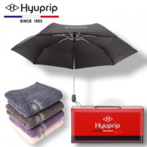 협립 3단 초미니 암막 고밀도 완전자동 우산 +호텔 코마 170 타올 1P - 우산 타올세트 (양산 겸용)