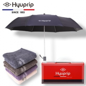 협립 3단 암막 고밀도 커넥션 우산 +호텔 코마 170 타올 1P - 우산 타올세트 (양산 겸용)