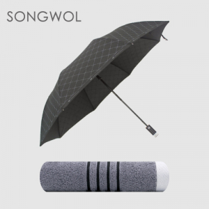 송월 2매입 세트CM 2단 다이아라인 우산+ CM포라인 MJ 타올