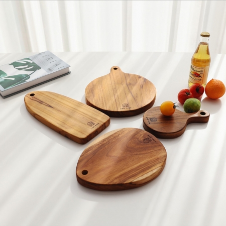 리베바움 티크원목 플레이팅 도마 라운드4 [각인] #5