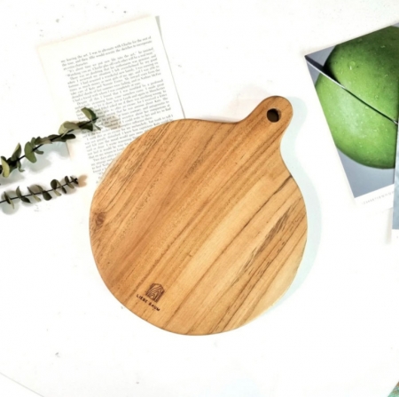 [리베바움] 티크목 플레이팅도마 라운드2 - 각인 #2