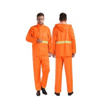 에코라이프 주황색 안전 우의 우비 작업복 CBH365