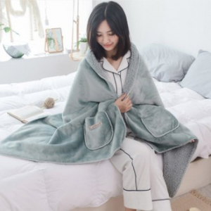 에코라이프 따뜻한 투포켓 단추 망토 담요 (80200) CBH582