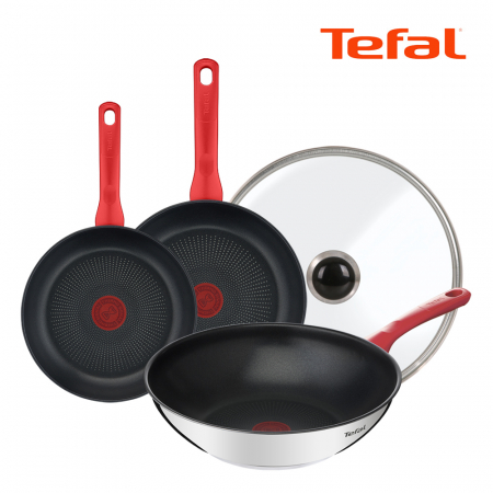 테팔 에디션 레드 인덕션 프라이팬 20cm+24cm+궁중팬 28cm+유리뚜껑 #2