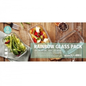 레인보우 글라스 고급형 직사각 3조세트
