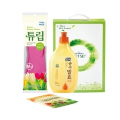 참그린 곡물 주방세제 + 고무장갑 + 수세미 (3종)