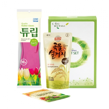 트리오곡물 고무장갑 수세미 (3종) #2