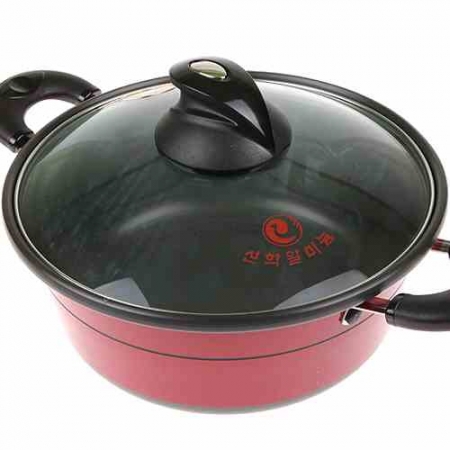 에코키친 컬러풀 냄비 레드 양수26cm KB456 #2