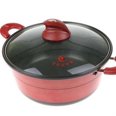 에코키친 컬러풀 냄비 레드 양수28cm KB457 #2