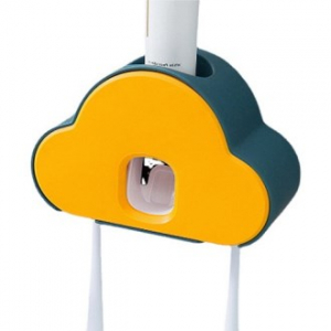 클린바스 구름모양 벽걸이형 치약 칫솔걸이 치약 반자동 짜개 CBH842