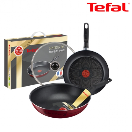테팔 메종드 열센서 프리미엄 프라이팬 28cm + 멀티팬 28cm + 유리 뚜껑 CT1-MFP28W28G